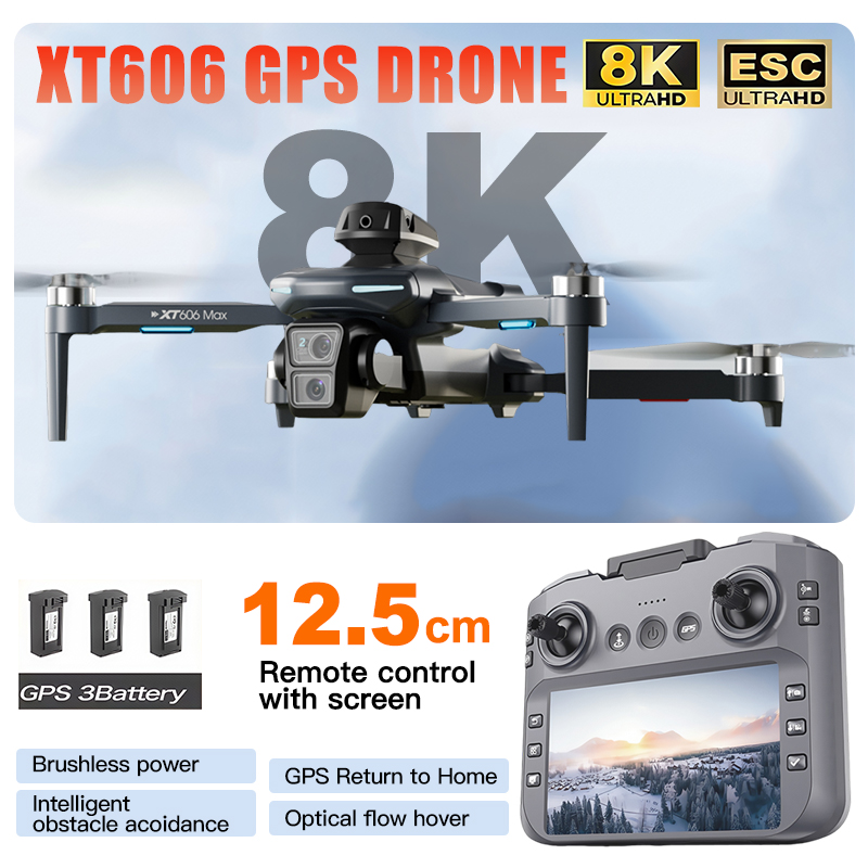 Rc Hobby China - XT606 MAX 3 battery Drone 4k